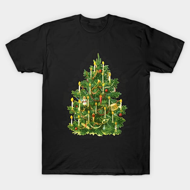 Decorated Xmas tree with candles T-Shirt by Montanescu